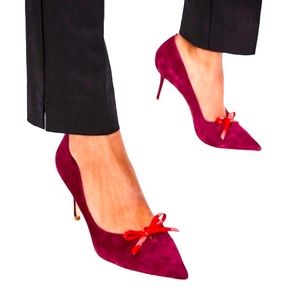 Boden ‘Eleanor’ Suede Bow Heels UK 39.5 US 9.5